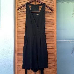 Black Express Romper with Pockets